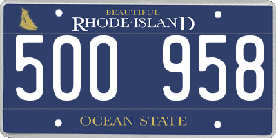 RI license plate 500958