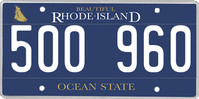 RI license plate 500960