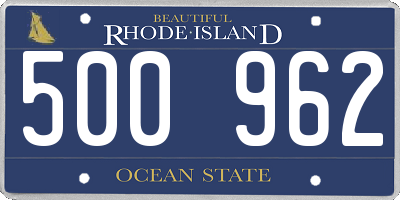 RI license plate 500962