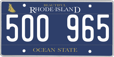 RI license plate 500965