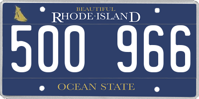RI license plate 500966