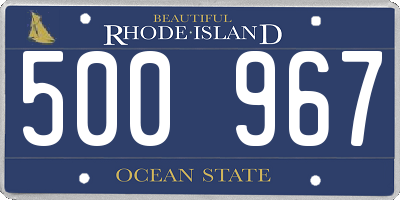 RI license plate 500967