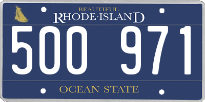 RI license plate 500971