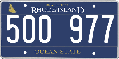 RI license plate 500977
