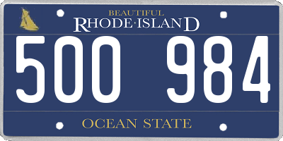 RI license plate 500984
