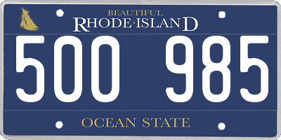 RI license plate 500985