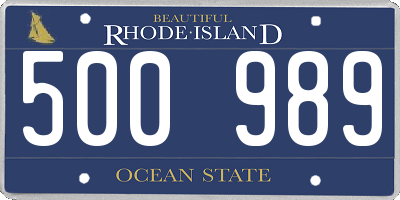 RI license plate 500989