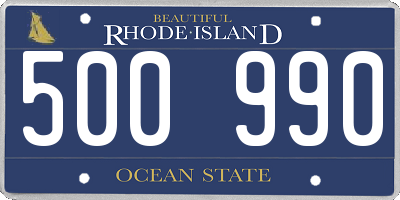 RI license plate 500990