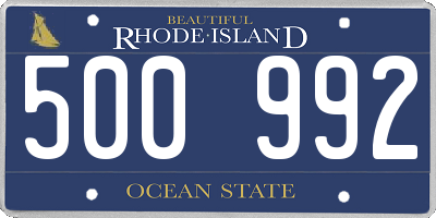 RI license plate 500992