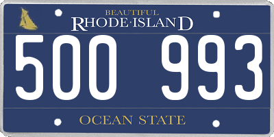 RI license plate 500993