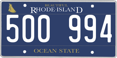 RI license plate 500994
