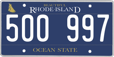RI license plate 500997