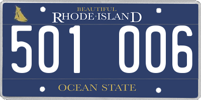 RI license plate 501006