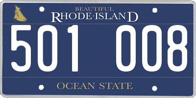 RI license plate 501008