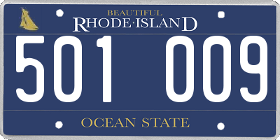 RI license plate 501009