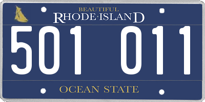 RI license plate 501011