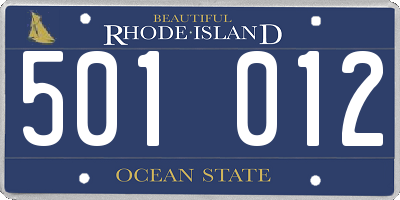 RI license plate 501012