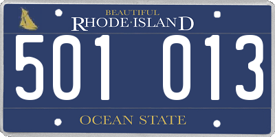 RI license plate 501013