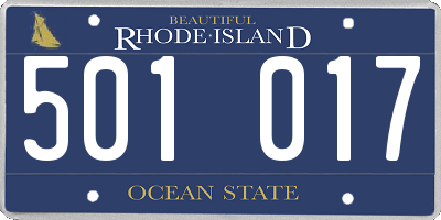 RI license plate 501017