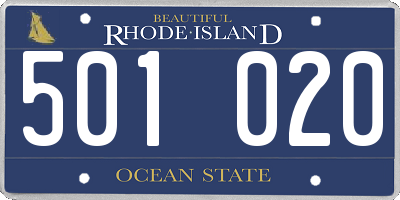 RI license plate 501020
