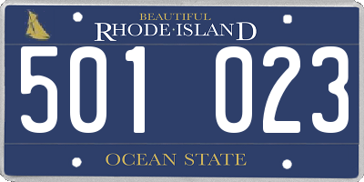 RI license plate 501023