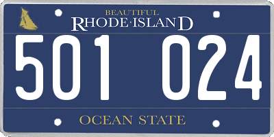 RI license plate 501024
