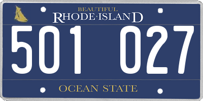 RI license plate 501027