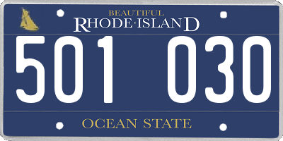 RI license plate 501030