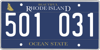 RI license plate 501031