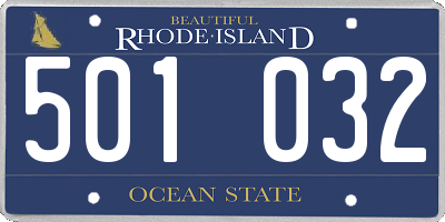 RI license plate 501032