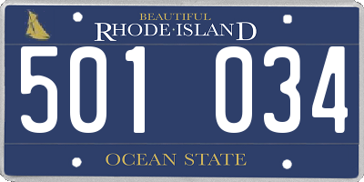 RI license plate 501034