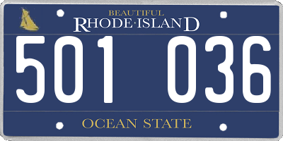 RI license plate 501036