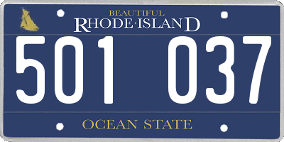 RI license plate 501037
