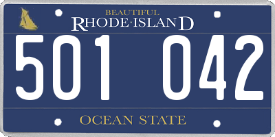 RI license plate 501042