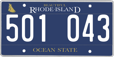RI license plate 501043