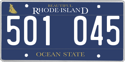 RI license plate 501045