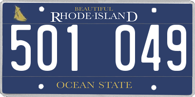 RI license plate 501049