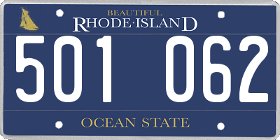 RI license plate 501062
