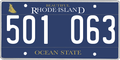 RI license plate 501063