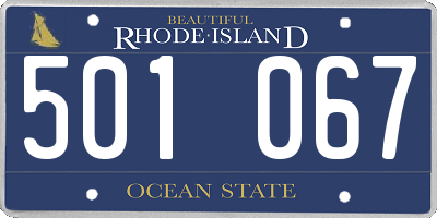 RI license plate 501067