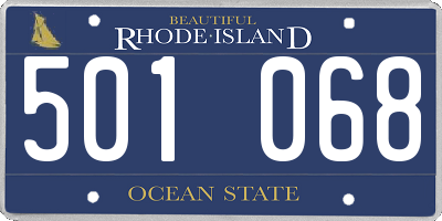 RI license plate 501068