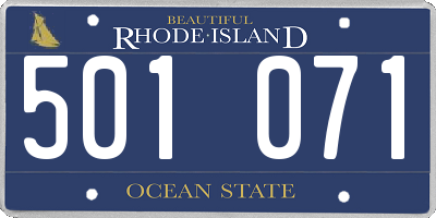 RI license plate 501071