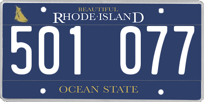RI license plate 501077
