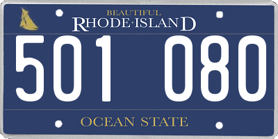 RI license plate 501080