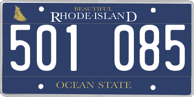 RI license plate 501085