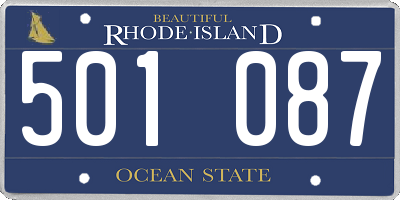 RI license plate 501087