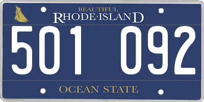 RI license plate 501092