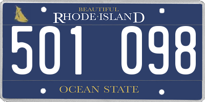 RI license plate 501098