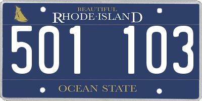 RI license plate 501103