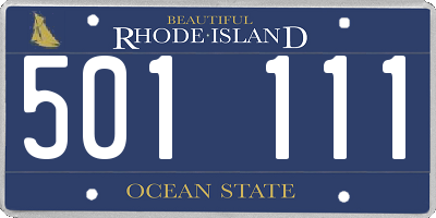 RI license plate 501111